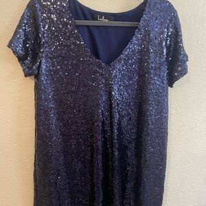Lulu's Midnight Blue Sequin dress